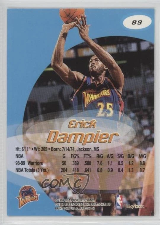 1999-00 Skybox Apex Erick Dampier #89 - Image 2 of 2