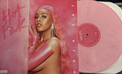 #ad #ad Doja Cat Hot Pink Urban Outfitters Pink amp; White Splatter Vinyl LP $49.99