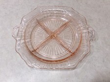 Anchor Hocking Mayfair Open Rose Pink Depression Glass Divided Relish Dish — listing 6