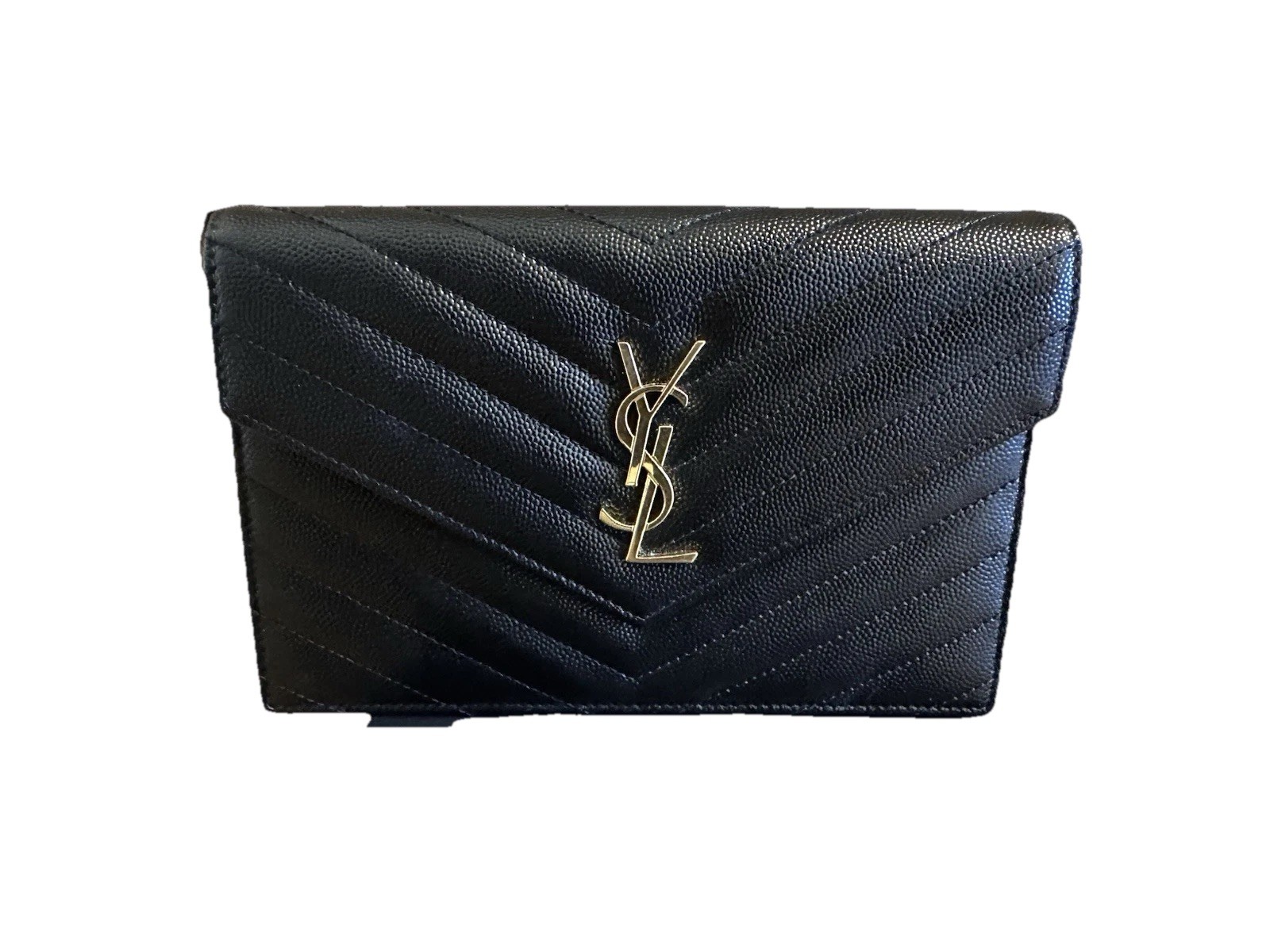 Portafoglio Saint Laurent sulla catena colore nero