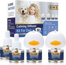 Dog Calming Pheromones Diffuser 6in1 Kit 2 Plug in 4x48ml Refill Anxiety Relief