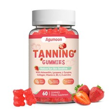 Tanning Gummies for Women and Men, Self Tan Supplement with Beta Carotene, Ly...