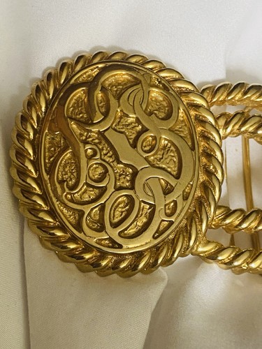 RARO Mimi Di N Tono Dorado Cuerda Entrelazada Nudo Diseño Hebilla Cinturón Ajustable - Imagen 3 de 13