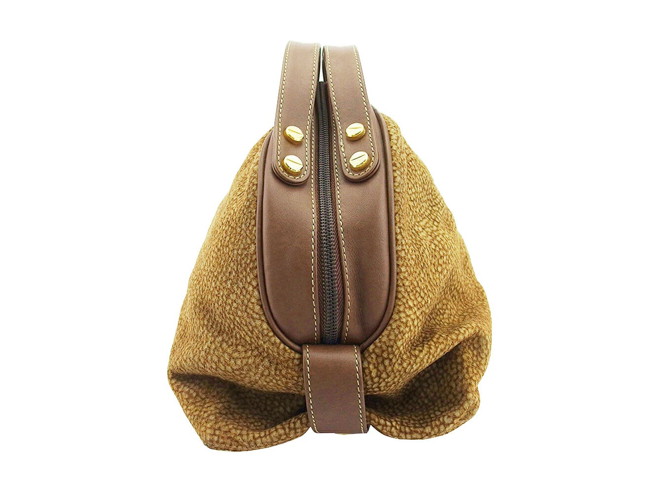 Borbonese Handbag Urchin Pattern Beige Brown Wome… - image 3