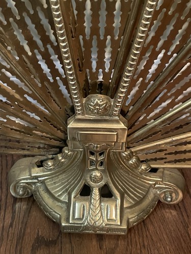 Vintage Messing Pfau Ventilator Kaminschirm Abdeckung Zubehör Neoklassizistisches Design - Bild 4 von 17