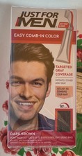 Just For MEN Easy Comb-In Permanent Hair Color A-45 Dark Brown 1.2 floz Lot Of 3