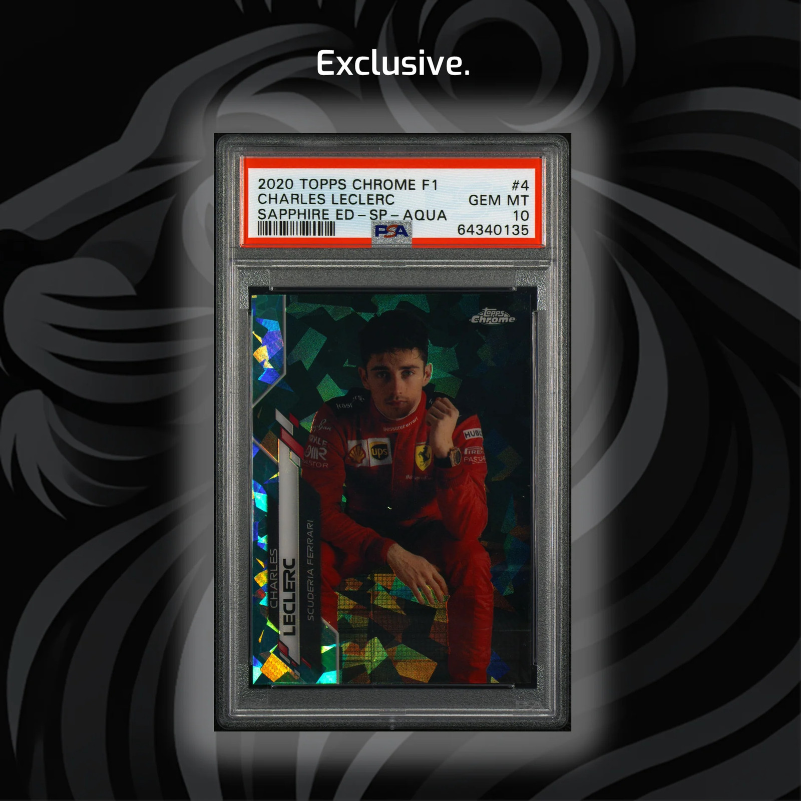 PSA 10 - /99 Charles Leclerc #4 - 2020 Topps Chrome F1 - Sapphire SP Aqua
