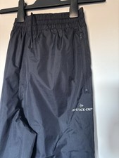 Dunlop Navy Showerproof Golf Trousers Size S with Zipped Pockets and Leg Zips