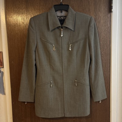 escada margaretha ley wool zip blazer jacket sz 38 