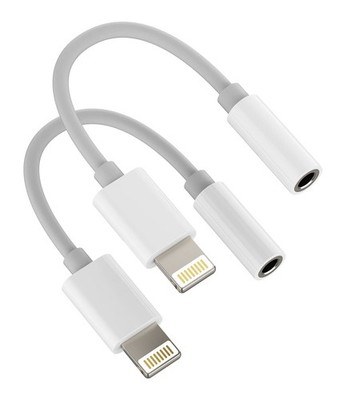 for iPhone AUX Lightning to 3.5mm Adapter for Headphone Jack Dongle Splitter ...