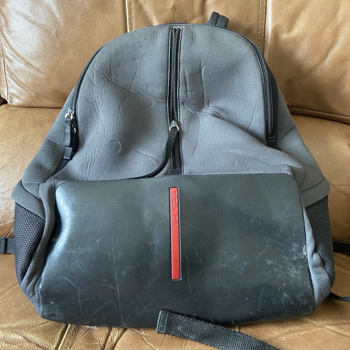 Prada Backpack Gray Prada Backpack in Gray Nylon – Weekly Lux Drop main image 4