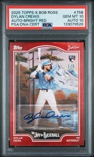 2025 TOPPS X BOB ROSS THE JOY OF BASEBALL #75B DYLAN CREWS 1/5 PSA 10 AUTO 10
