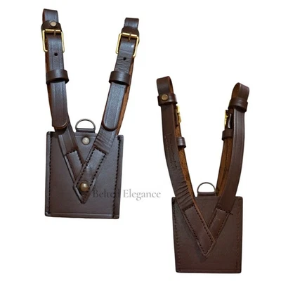 Genuine Leather Sword Frog for British Sam Browne Belt Handmade Military Style - Image 1 of 4