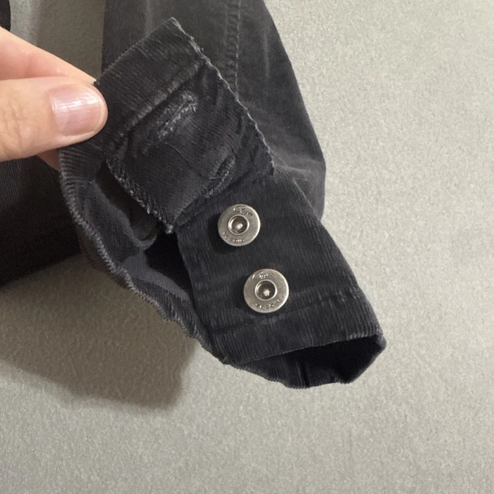 Vtg Women’s Coat Black Corduroy XL Button Y2K Western Jacket Victorian Grunge - Image 3 of 4