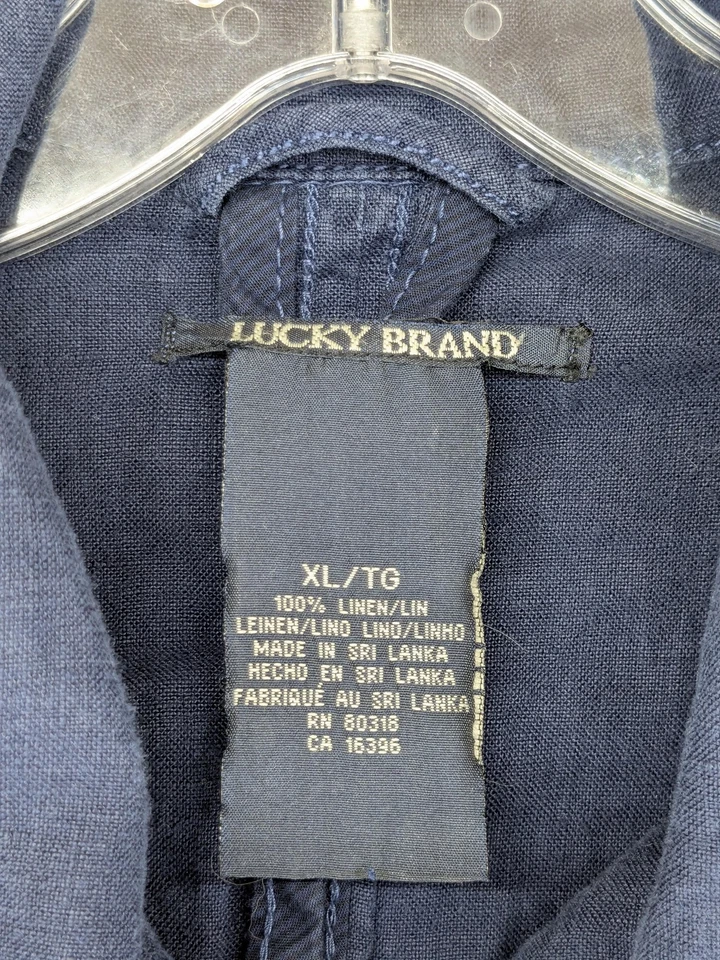 Chaqueta Lucky Brand Mujer XL Lino Utilidad Safari Botón Bolsillos Ligera Foto 3 de 4