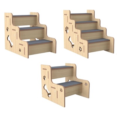 Wooden Pet Stair Non Slip Dog Step for Small Dogs Cats Older Cats Small Pets
