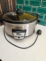 Daewoo Slow Cooker Stainless Steel 3 Heat Settings 3.5L Kitchen Cooking