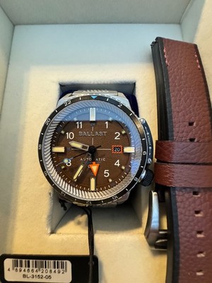 Ballast Trafalgar BL-3152-05 Automatic Watch 47mm Brown Dial Full Set Box Papers