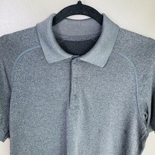 Lululemon Mens Metal Vent Tech Polo Shirt Grey Size-S Short Sleeve Performance