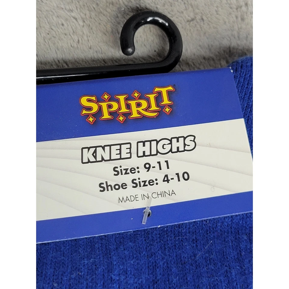 Spirit Calcetines Hasta la Rodilla Azul Blanco Rayas Talla 9-11 Zapato Talla 4-10 Disfraz Foto 2 de 3