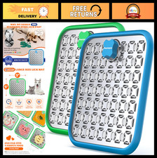 Large Stainless Steel Lick Mat for Dogs - 2 Pack, Blue  Green, Non-Slip Design