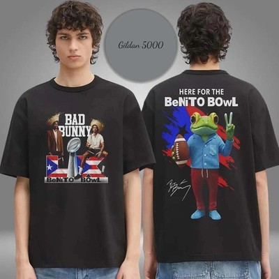 Bad Bunny x Super Bowl 2026 Puerto Rico Flag Benito Bowl T-Shirt