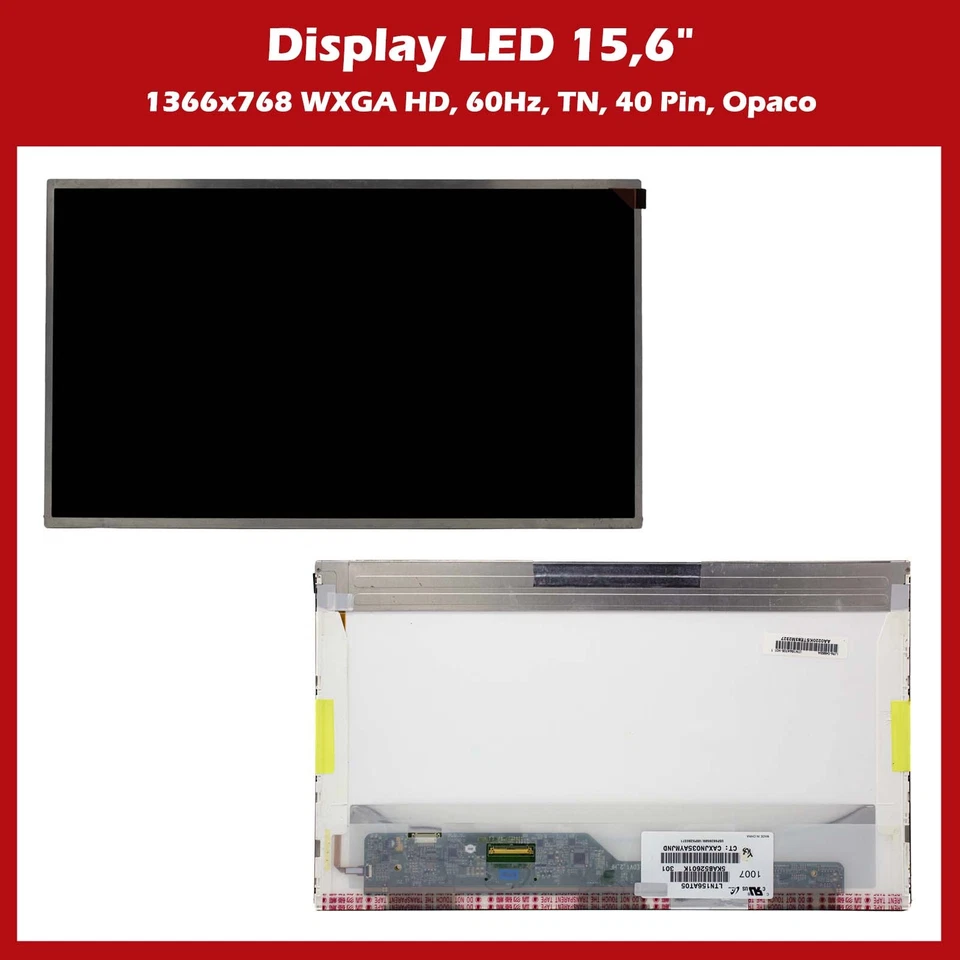 Display LED 15,6" 1366x768 40Pin per HP Compaq 610 620 625 635 CQ57 CQ58 CQ61 - Immagine 4 di 4