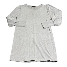 Almost Famous Light Heather Gray Sweatshirt Dress Size Juniors LG Ribbed Sleeve