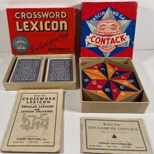 1939 PARKER BROTHERS CONTACK 1937 CROSSWORD LEXICON CARD GAME