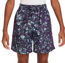Nike Dri-Fit Shorts Youth Kids Boys Purple Black Blue FV0275-503 Size LARGE
