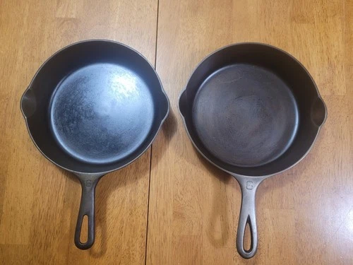 Vintage Griswold #6 Small Block Cast Iron Skillet Lot Of 2  WOW!!!!!
