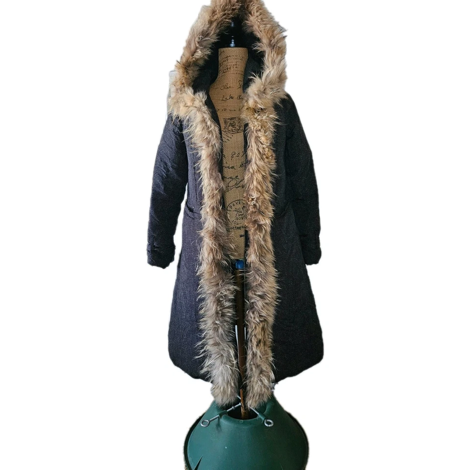 Женское зимнее пальто Artka черное в горошек с меховой подкладкой размер M - Изображение 2 из 4