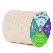 Cream Flat Drawstring Cord Drawstring , 1/2 Inch 20 YDs Cream Soft Drawstring...