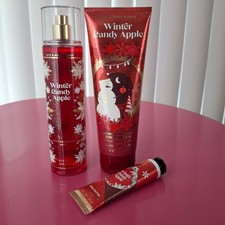 Bath  Body Works WINTER CANDY APPLE Fragrance Mist Body Cream Hand Cream Set