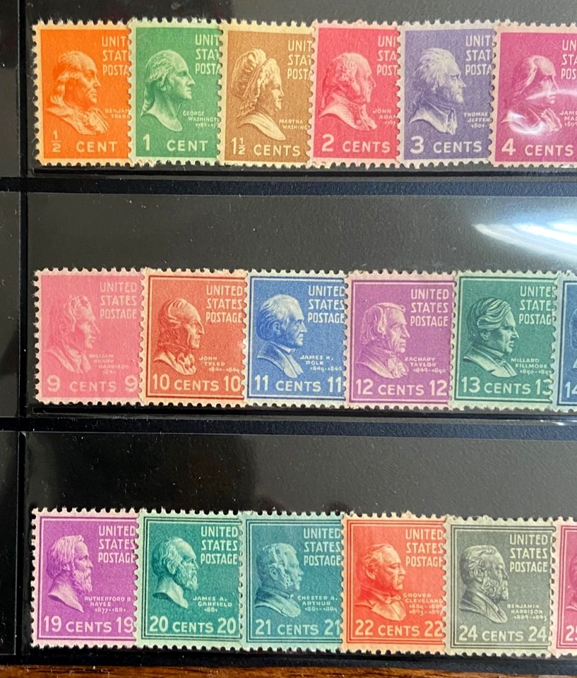 US  STAMPS-1938 SC# 803 - 832 PRESIDENTIAL / PREXIE ISSUE-MINT OG NH -Set of 30 - Image 2 of 3