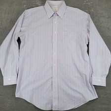 Brooks Brothers Regular Fit Supima Cotton Striped Dress Shirt Mens 16 34