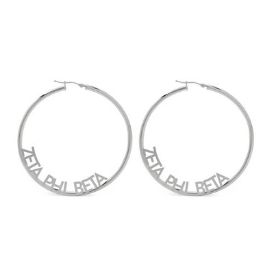 Zeta Phi Beta- Hoop Silver-Plated Dainty Earrings for Women - Zeta Phi Beta Jewe