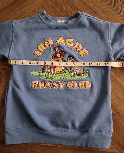 Winnie The Pooh 100 Acre Hunny Club Blue Sweatshirt Disney Child Size 5/6 - Picture 8 of 10