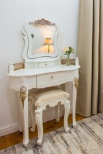 French Style Dressing Table, Mirror & Stool – Hand Painted Farrow & Ball