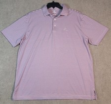 Rhoback Polo Shirt The Spacious Skies Heather Stripe Men's Large USA Performance