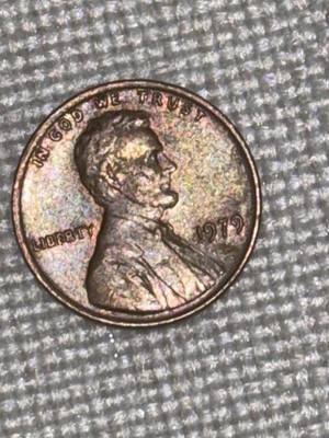 1979 No Mint Mark-RB Lincoln Penny/Dbl Die Obv/Wide AM Extremely