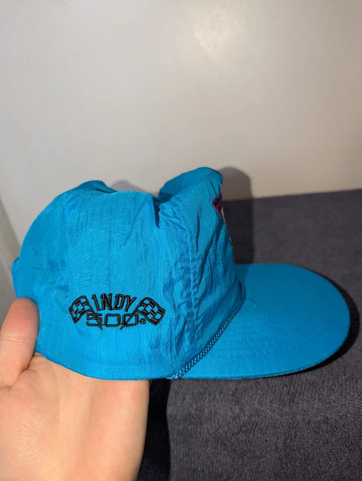 Vintage 1991 Indianapolis 500 Snapback Hat Blue Nylon 75th Anniversary - Image 2 of 4