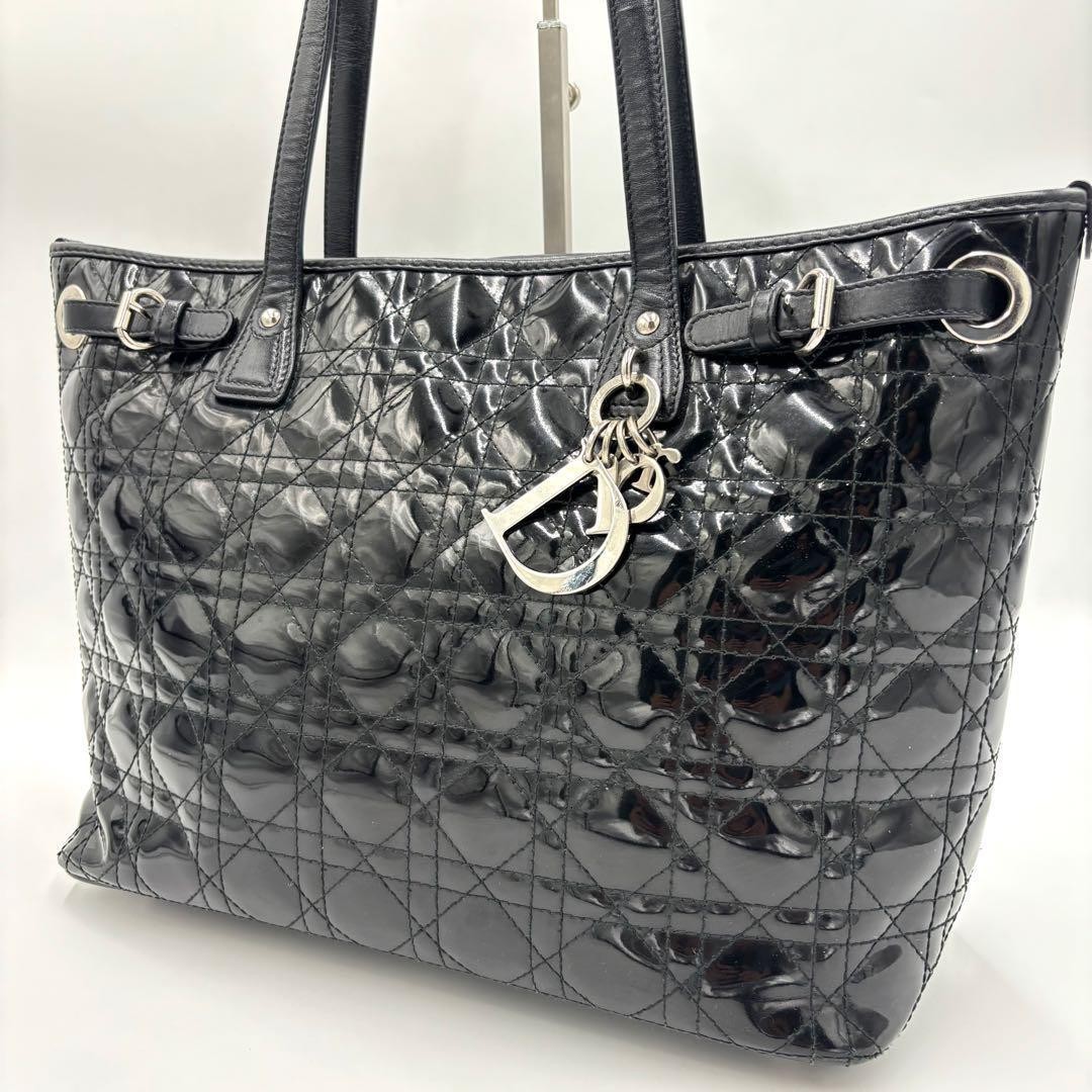 Christian Dior Canage Panar Tote Bag A4 Shoulder Used