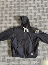 NWT Berne Men s Canvas Hooded Active Work Jacket Black XL read Description