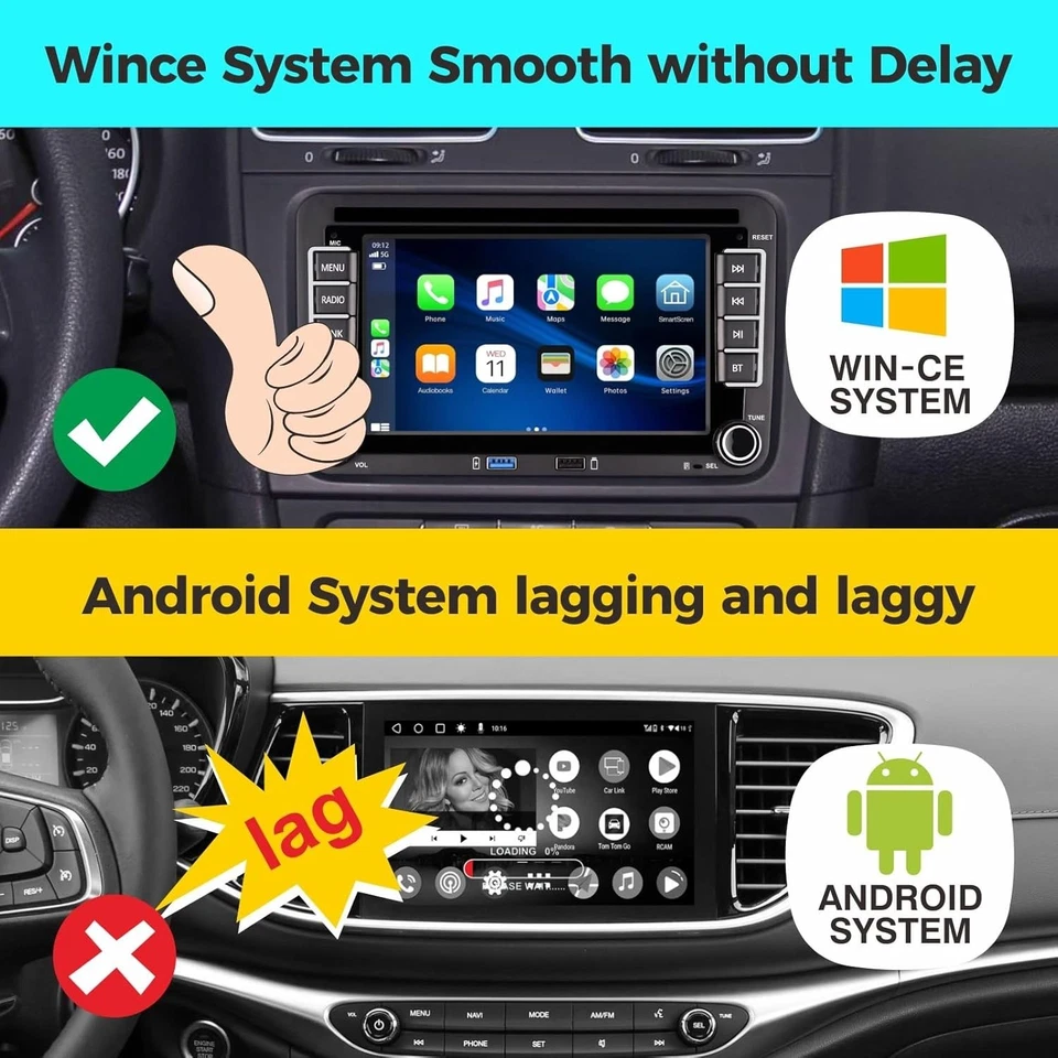 Autoradio Bluetooth Linux per Golf 5 6 VW Polo T5 Seat con navigatore WLAN FM/AM - Immagine 4 di 4