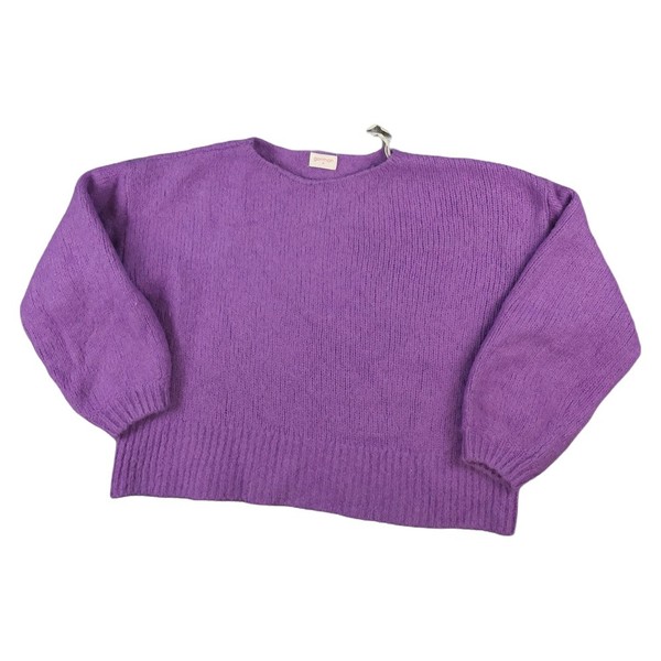 Gorman Jumper Womens MEDIUM Purple Round Neck Long Sleeve Knit Cropped Sweater M