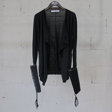 GIVENCHY 11P 3870 529 100% wool black color knitted leather cardigan