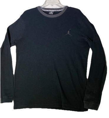 Air Jordan Thermal Shirt Mens X-Large Black Waffle Knit Long