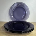 Vintage PYREX Purple Swirl Glass Dinner Plate set of 4