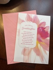 Hallmark DaySpring Happy Birthday Card GRANDDAUGHTER 8x5.5 Flowers Psalm 139